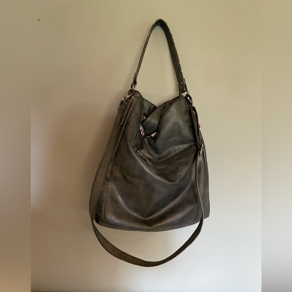Nicole Miller NY ‘Chelsea’ Vegan Leather Bucket Bag in Black